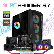 PC HAMMER R7 / AMD RYZEN 7 5700X / RTX 3070 TI / 32GB RAM / 2TB SSD NVME / ENFRIAMIENTO LIQ 240MM/ FUENTE 750W 80+ BRONZE/ PROMOCION