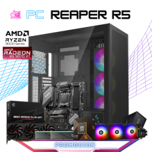 PC REAPER R5 / AMD RYZEN 5 9600X / RADEON RX 9070 XT / 32GB RAM DDR5 / 2TB SSD NVME / ENFRIAMIENTO LIQ 360MM / FUENTE 750W 80+ GOLD / PROMOCION