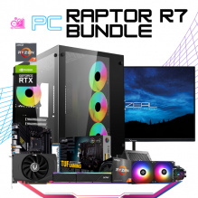 PC RAPTOR R7 BUNDLE / AMD RYZEN 7 5700 / RTX 4060 / 16GB RAM / 1TB SSD M.2 NVME / ENFRIAMIENTO LIQ 240MM / FUENTE 650W 80+ BRONZE/ INCLUYE MONITOR 23.8" FHD 144HZ 1MS / KIT TECLADO Y MOUSE GAMER / PROMOCION