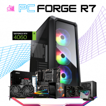 PC FORGE R7 / AMD RYZEN 7 5700X / RTX 4060 / 16GB RAM / 1TB SSD M.2 NVME / ENFRIAMIENTO LIQUIDO 240MM / FUENTE 600W 80+ BRONZE / PROMOCION