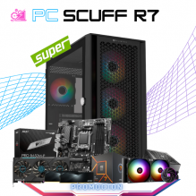 PC SCUFF R7 / AMD RYZEN 7 7700 / RTX 4070 SUPER / 32GB RAM DDR5 / 1TB SSD M.2 NVME / ENFRIAMIENTO LIQ 240MM / FUENTE 750W 80+ BRONZE / PROMOCION