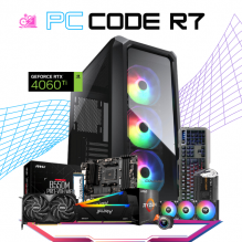 PC CODE R7 / AMD RYZEN 7 5800X / RTX 4060 TI / 32GB RAM / 1TB SSD M.2 NVME / ENFRIAMIENTO LIQUIDO 360MM / FUENTE 650W 80+ BRONZE / PROMOCION