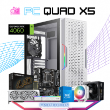 PC QUAD X5 / INTEL CORE I5-14400F / RTX 4060 / 16GB RAM / 1TB SSD M.2 NVME / FUENTE 650W 80+ GOLD / DISIPADOR DE TORRE ARGB / PROMOCION