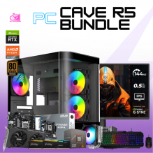 PC CAVE R5 / AMD RYZEN 5 8400F / RTX 5050 / 32GB RAM DDR5 /1TB SSD NVME / DISIPADOR DE TORRE / A620M / FUENTE 550W 80+ BRONZE/ MONITOR 23.8" FHD 144HZ + KIT TECLADO Y MOUSE / W11 PRO / PROMOCION