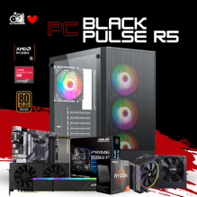 PC BLACK PULSE R5 / AMD RYZEN 5 5500X3D / RX 9060 XT 16G / 32GB RAM / 1TB SSD NVME / DISIPADOR DE TORRE/ FUENTE 650W 80+ BRONZE / W11 PRO / PROMOCION