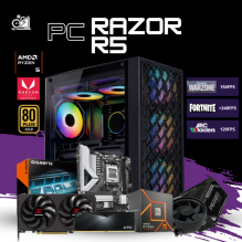 PC RAZOR R5/ AMD RYZEN 5 7600 / RADEON RX 9060 XT 8GB / 16GB RAM DDR5 / 1TB SSD NVME / FUENTE 650W 80+ BRONZE / W11 PRO / PROMOCION