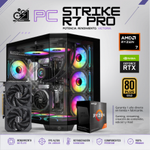 PC STRIKE R7 PRO / AMD RYZEN 7 5700X / RTX 5060 / 32GB RAM / 1TB SSD NVME / ENFRIAMIENTO LIQ 240MM / FUENTE 650W 80+ BRONZE/ B550M / W11 PRO /  PROMOCION