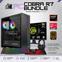 PC COBRA R7 / AMD RYZEN 7 5700 / RADEON RX 7600 / 16GB RAM / 500GB SSD NVME / A520M / DISIPADOR DE TORRE / FUENTE 650W 80+ BRONZE / W11 PRO / MONITOR 24" FHD / KIT TECLADO Y MOUSE/ PROMOCION