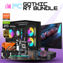 PC GOTHIC R7 BUNDLE/ AMD RYZEN 7 7700 / RTX 5070 / 32GB RAM DDR5 / 1TB SSD NVME / DISIPADOR DE TORRE / FUENTE 750W 80+ BRONZE / W11 PRO/ INCLUYE MONITOR 27" 1440P 180HZ 1MS / PROMOCION