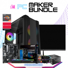 PC MAKER BUNDLE / AMD RYZEN 5 5600GT/ RADEON VEGA GRAPHICS/ 16GB RAM / 500GB SSD M.2 NVME / FUENTE 550W 80+ BRONZE/ DISIPADOR DE TORRE / INCLUYE MONITOR 21/5" FHD 75HZ / KIT TECLADO Y MOUSE / PROMOCION