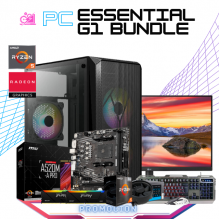 PC ESSENTIAL G1 BUNDLE / AMD RYZEN 5 5600G / RADEON VEGA GRAPHICS / 8GB RAM / 500GB SSD M.2 NVME / FUENTE 500W / INCLUYE TECLADO Y MOUSE / INCLUYE MONITOR LG 21.5" FHD / PROMOCION