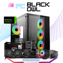 PC BLACK OWL / AMD RYZEN 7 5800X / RTX 4060 TI / 32GB RAM/ 1TB SSD M.2 NVME / DISIPADOR DE TORRE DOBLE ABANICO / FUENTE 650W 80+ BRONZE / PROMOCION