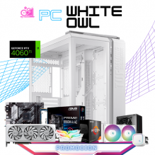 PC WHITE OWL / RYZEN 7 5800X / RTX 4060 TI / 16GB RAM / 1TB SSD M.2 NVME / ENFRIAMIENTO LIQUIDO 240MM / FUENTE 850W 80+ GOLD / PROMOCION