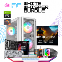 PC WHITE WHISPER BUNDLE / AMD RYZEN 5 5600X / RTX 4060 / 16GB RAM / 1TB SSD M.2 NVME / DISIPADOR DE TORRE FRGB / FUENTE 650W 80+ BRONZE/ INCLUYE MONITOR 23.8" 165HZ 1MS FHD / W10 PRO / PROMOCION