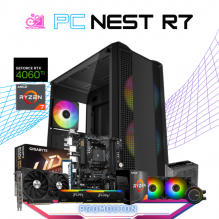 PC NEST R7 / AMD RYZEN 7 5700 / RTX 4060 TI / 32GB RAM / 1TB SSD NVME / ENFRIAMIENTO LIQ 240MM / FUENTE 650W 80+ BRONZE / PROMOCION