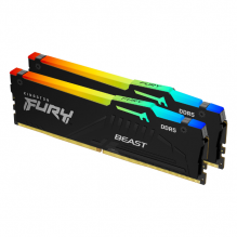 Kit Memoria RAM Kingston FURY Beast RGB Black DDR5 / 6000MHz / 32GB (2 x 16GB) / 6000MT/s 30-36-36 1.4V / KF560C30BBEAK2-32/ NO PARA VENTA INDIVIDUAL, SOLO EN ENSAMBLE